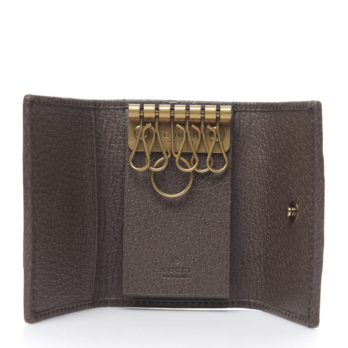 GG Supreme Monogram Web Ophidia 6 Key Holder Case Beige New Acero