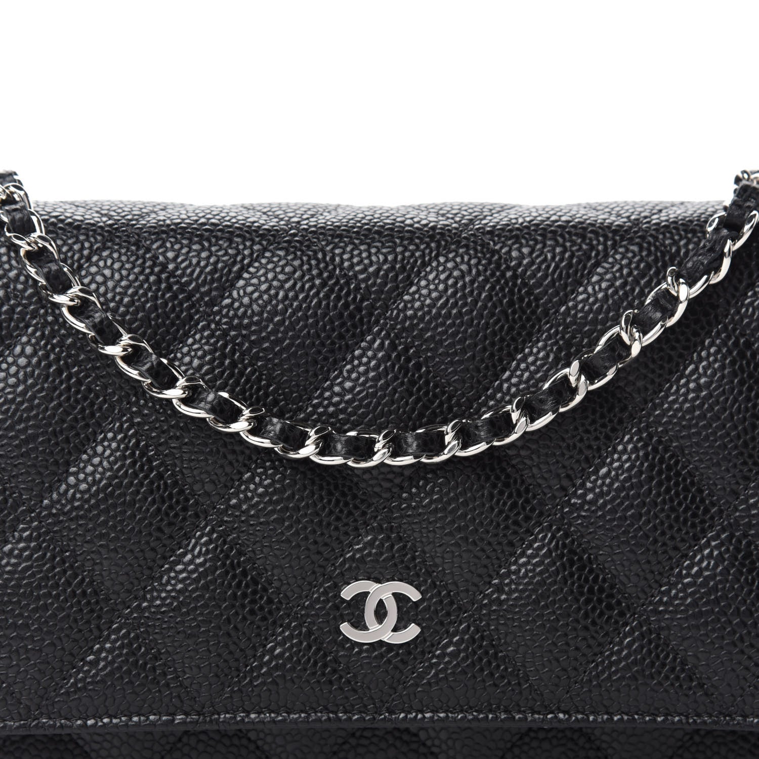 Chanel Caviar Quilted Wallet On Chain WOC Black 11 of 12