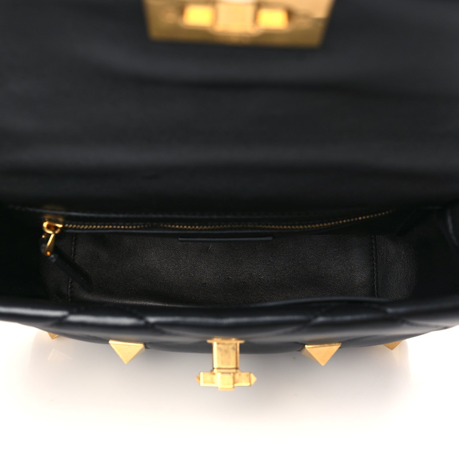 Valentino Garavani Nappa Medium Roman Stud Shoulder Bag Black 5 of 6