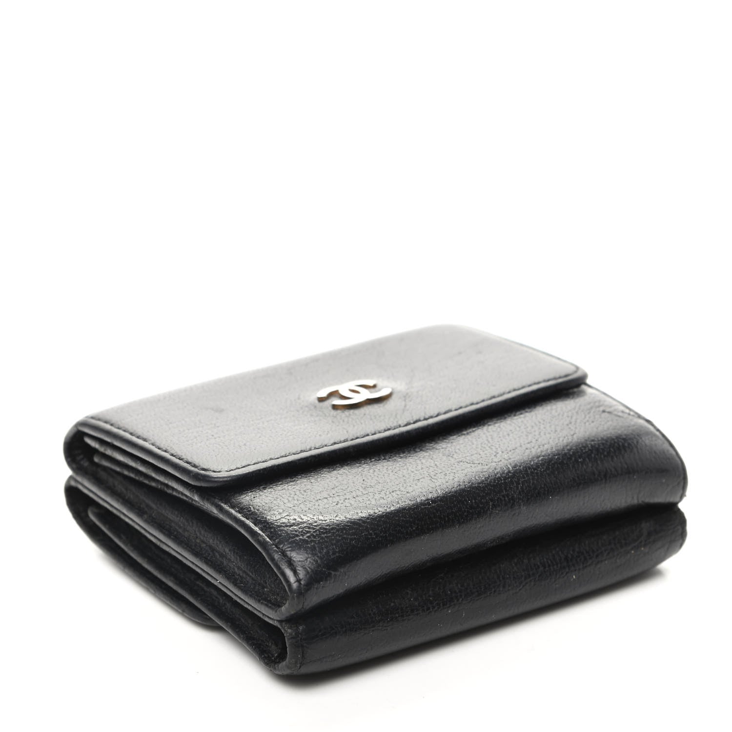 Chanel Goatskin Compact Double Sided Wallet Black 4 of 12