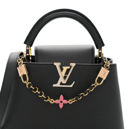Louis Vuitton Taurillon Enamel Flower Padlock Chain Capucines BB Black 6 of 10