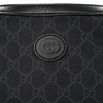 Gucci GG Supreme Monogram Azalea Calfskin Retro Interlocking G Wristlet Shoulder Bag Black 7 of 9
