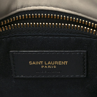 Saint Laurent Lambskin Quilted Small Loulou Puffer Monogram Chain Satchel Blanc Vintage 6 of 9