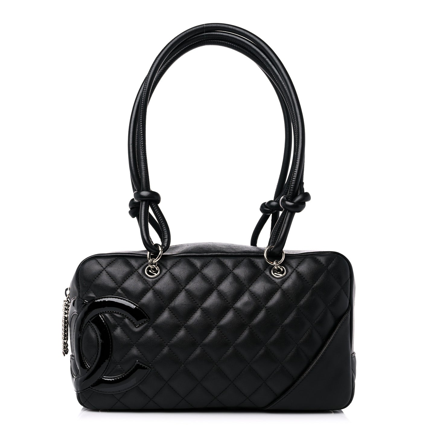 Calfskin Quilted Large Cambon Bowler Black