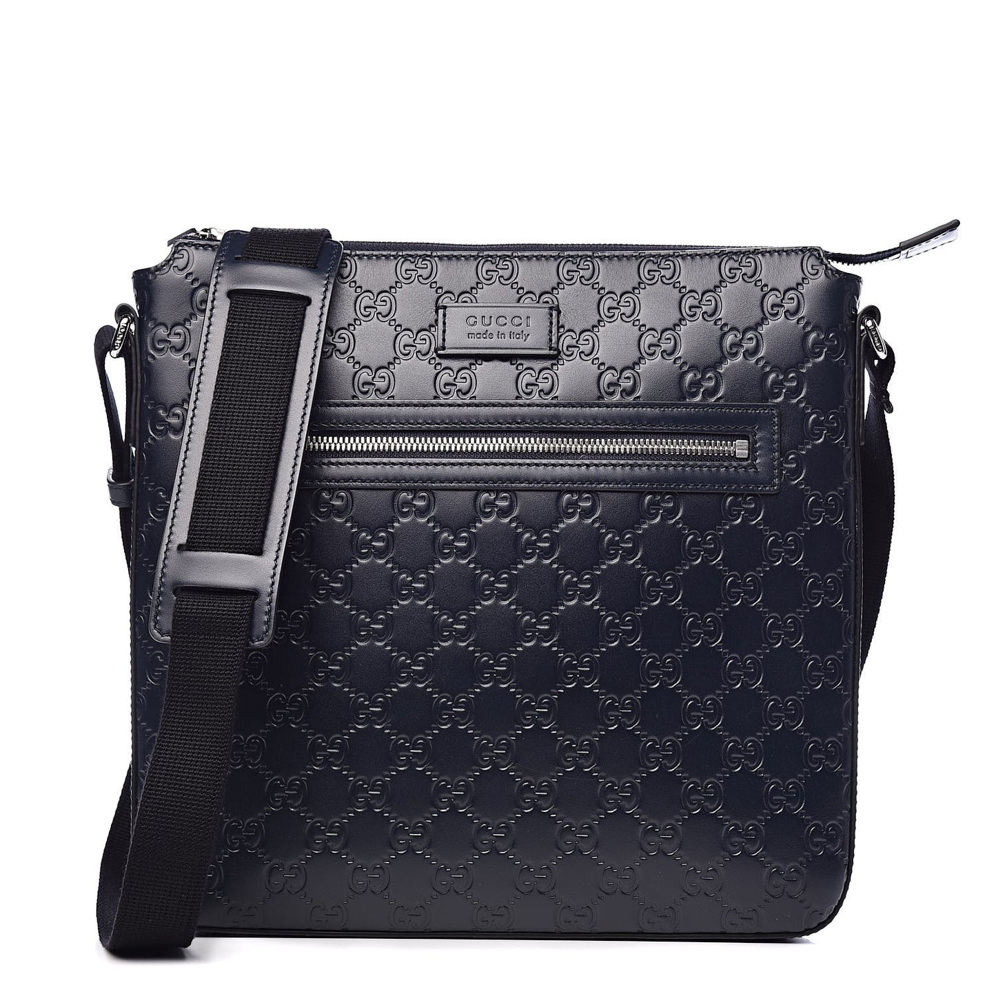Guccissima Signature Medium Flat Messenger Bag Blue