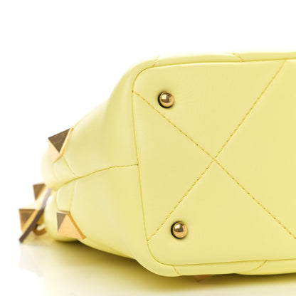 Valentino Garavani Nappa Small Roman Stud The Handle Bag Lime Sorbet 8 of 9