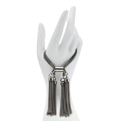 Saint Laurent Brass Multi Chain Pompons Bracelet M  Silver 3 of 5