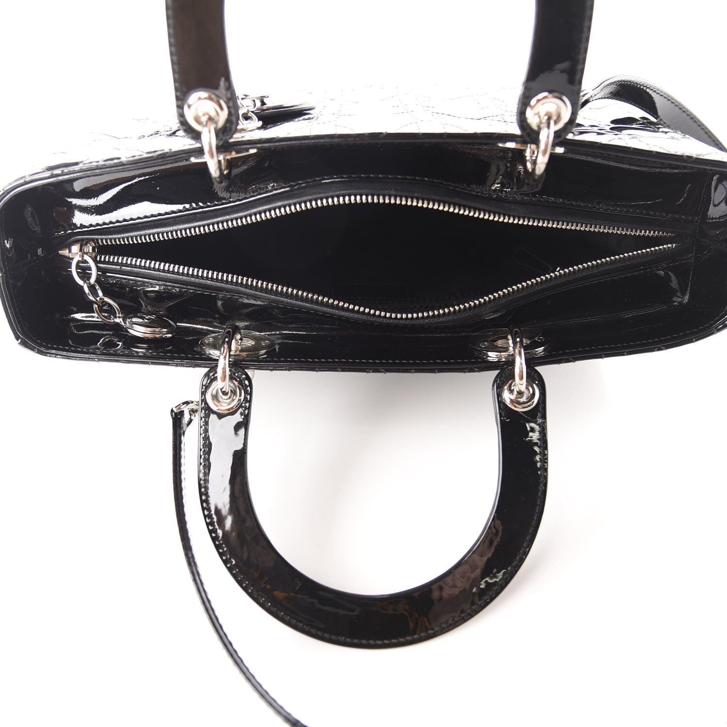 Christian Dior Patent Cannage Large Lady Dior Black 4 of 9