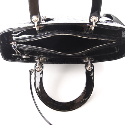 Christian Dior Patent Cannage Large Lady Dior Black 4 of 9