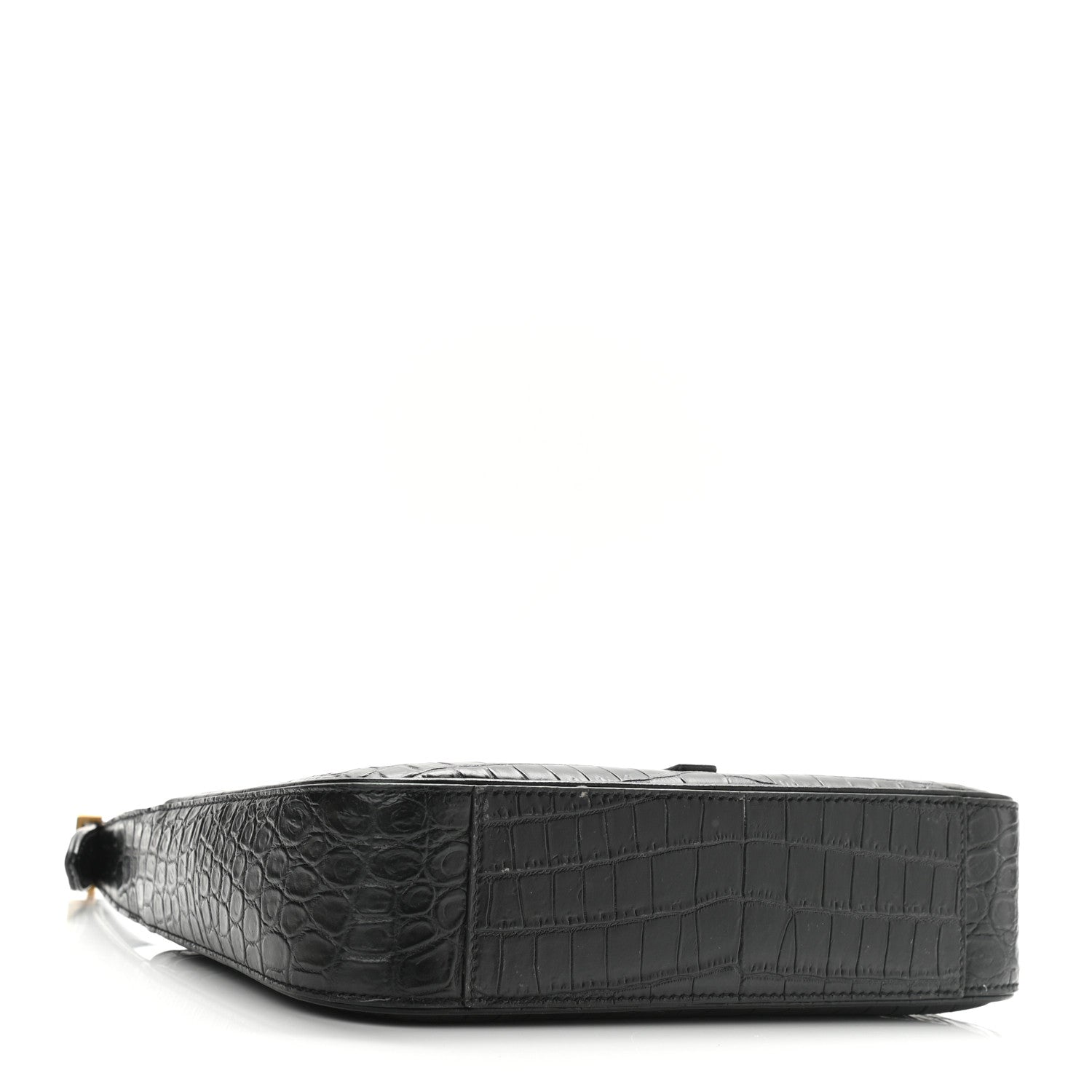 Saint Laurent Calfskin Crocodile Embossed Le 5 A 7 Hobo Black 4 of 7