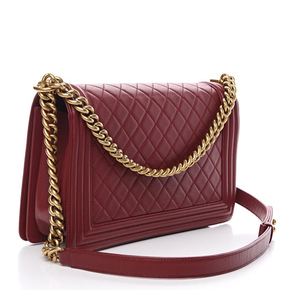Chanel Lambskin Quilted New Medium Boy Flap Dark Red 2 of 12
