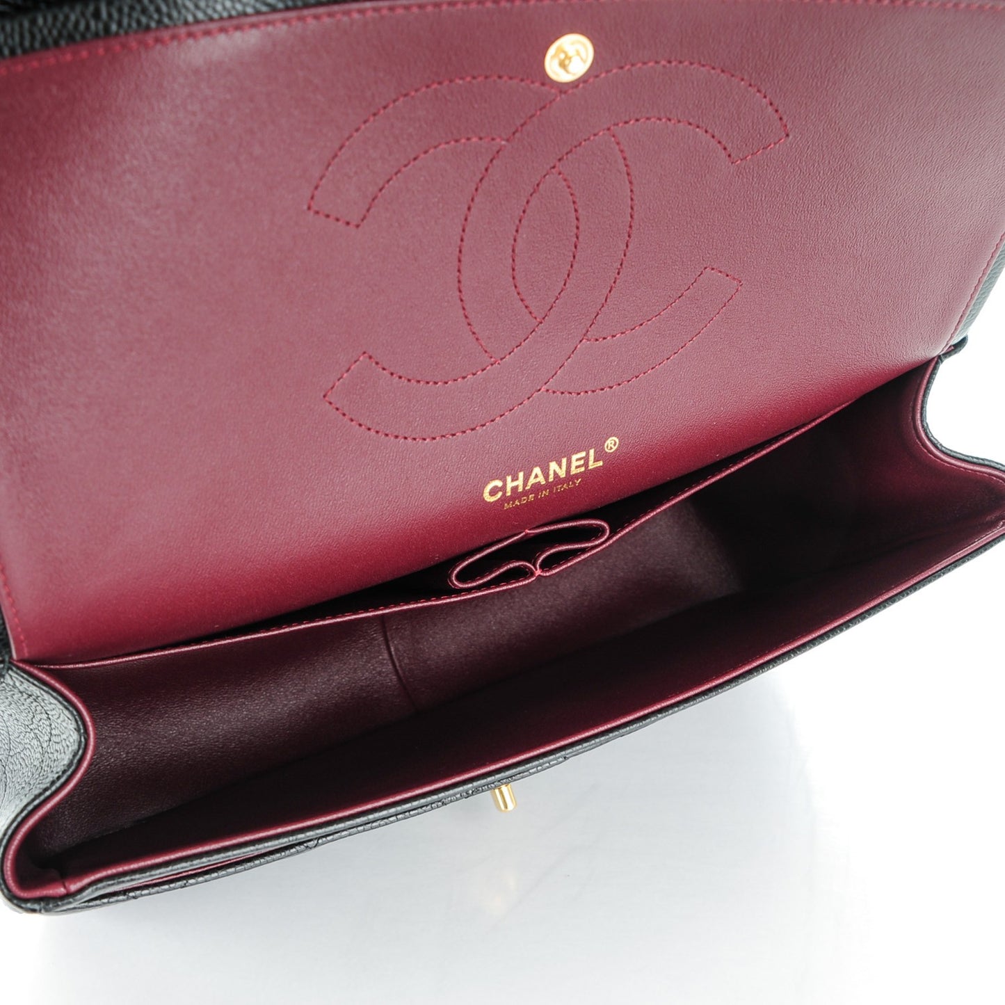 Caviar Quilted Jumbo Double Flap Black