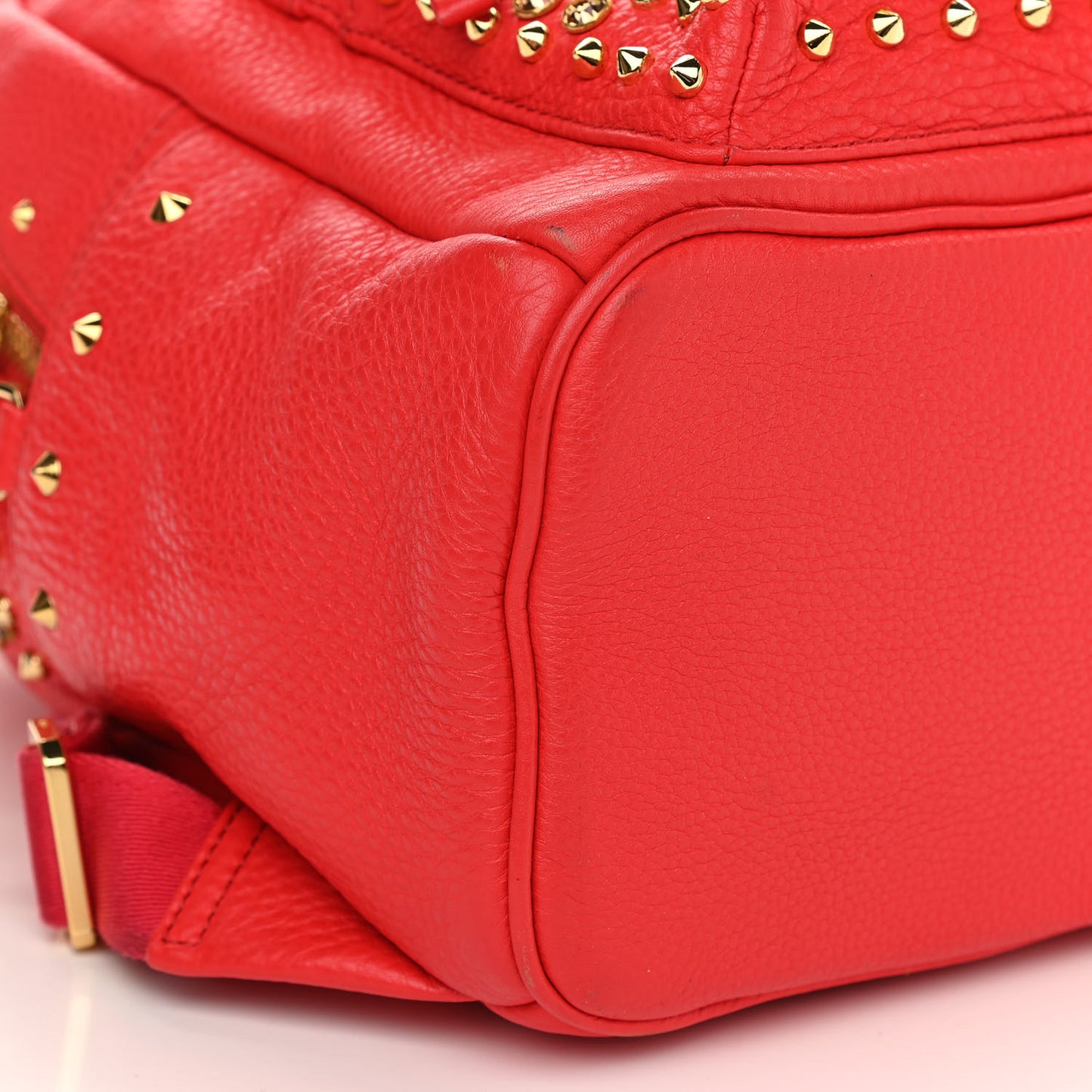 Calfskin Swarovski Small Stark Diamond Backpack Red
