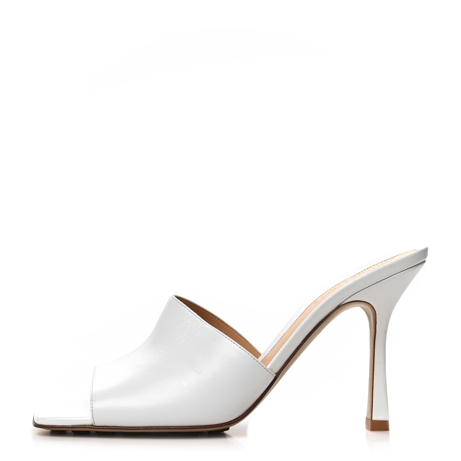 Bottega Veneta Lambskin Stretch Mule Sandals 40 Optic White 1 of 7