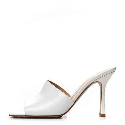 Bottega Veneta Lambskin Stretch Mule Sandals 40 Optic White 1 of 7