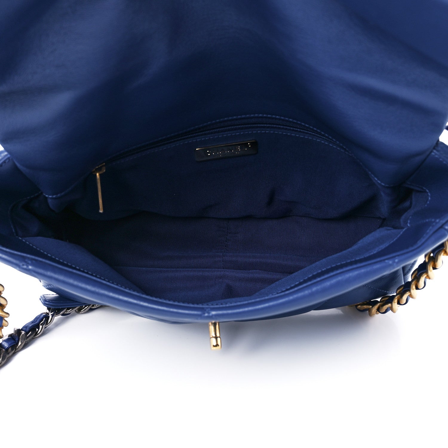 Chanel Lambskin Quilted Large Chanel 19 Flap Blue 5 of 11