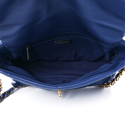 Chanel Lambskin Quilted Large Chanel 19 Flap Blue 5 of 11