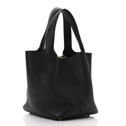 Hermes Taurillon Clemence Picotin Lock 22 MM Black 3 of 11