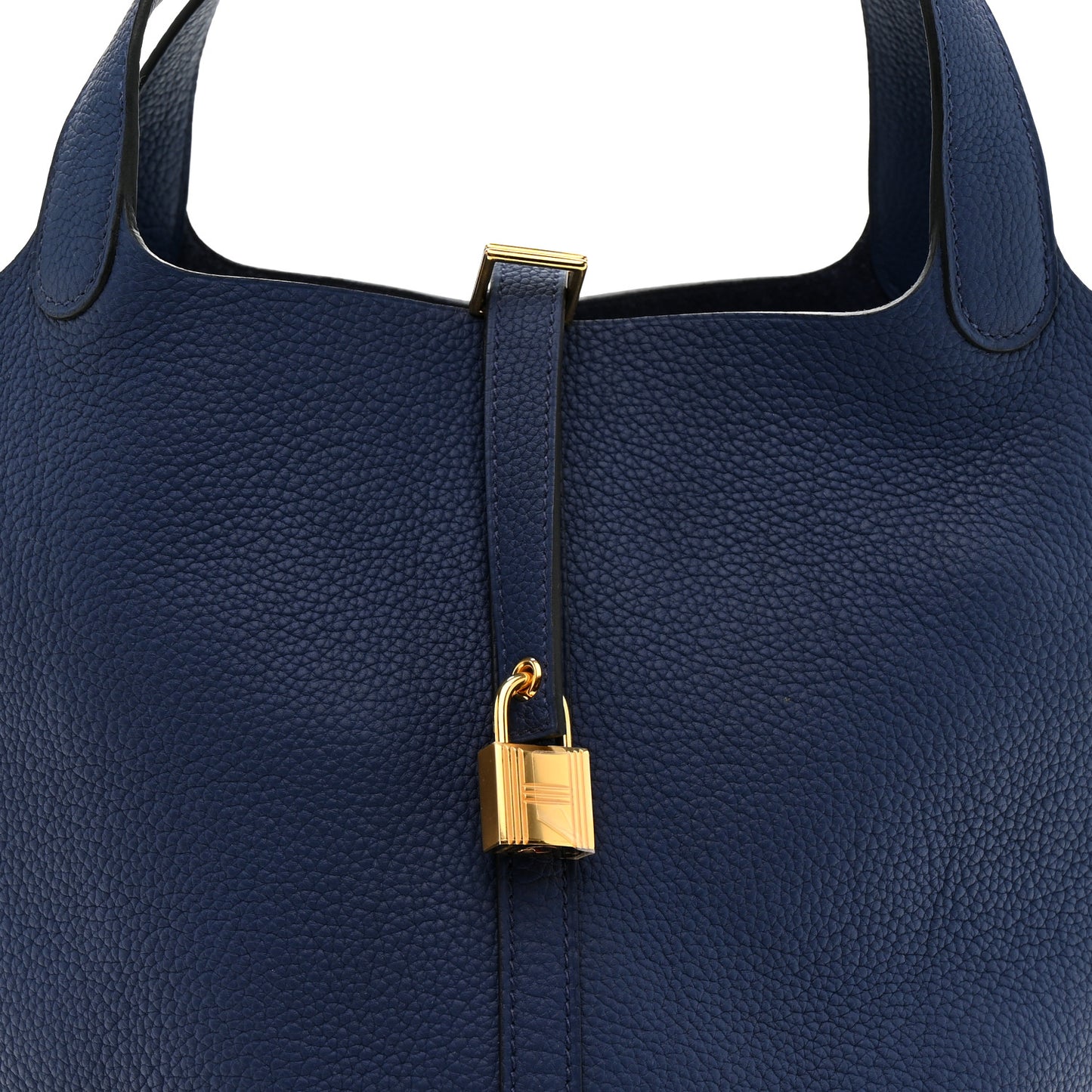 Taurillon Clemence Picotin Lock 22 MM Bleu Saphir