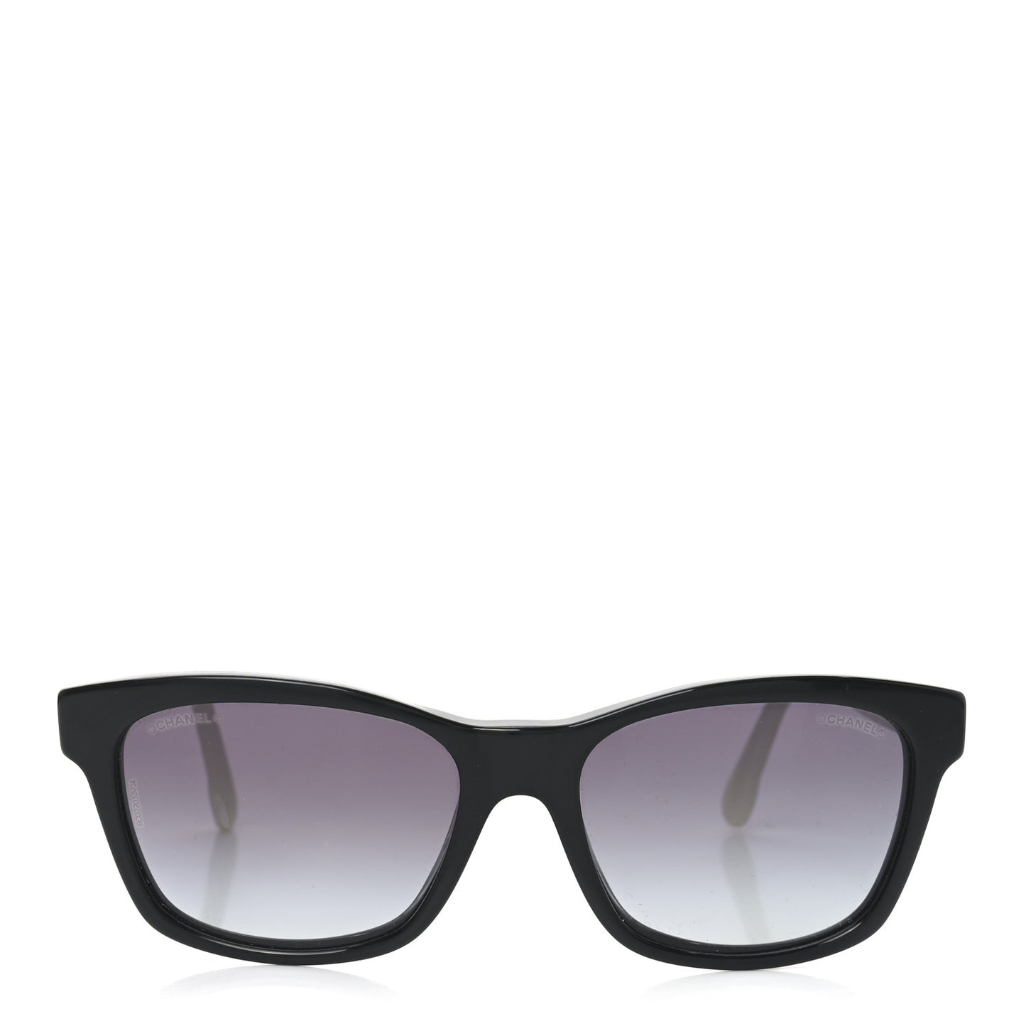 Acetate Quilted CC Square Sunglasses 5484 White Black