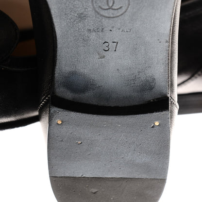 Chanel Lambskin CC Loafers 37 Black 7 of 9