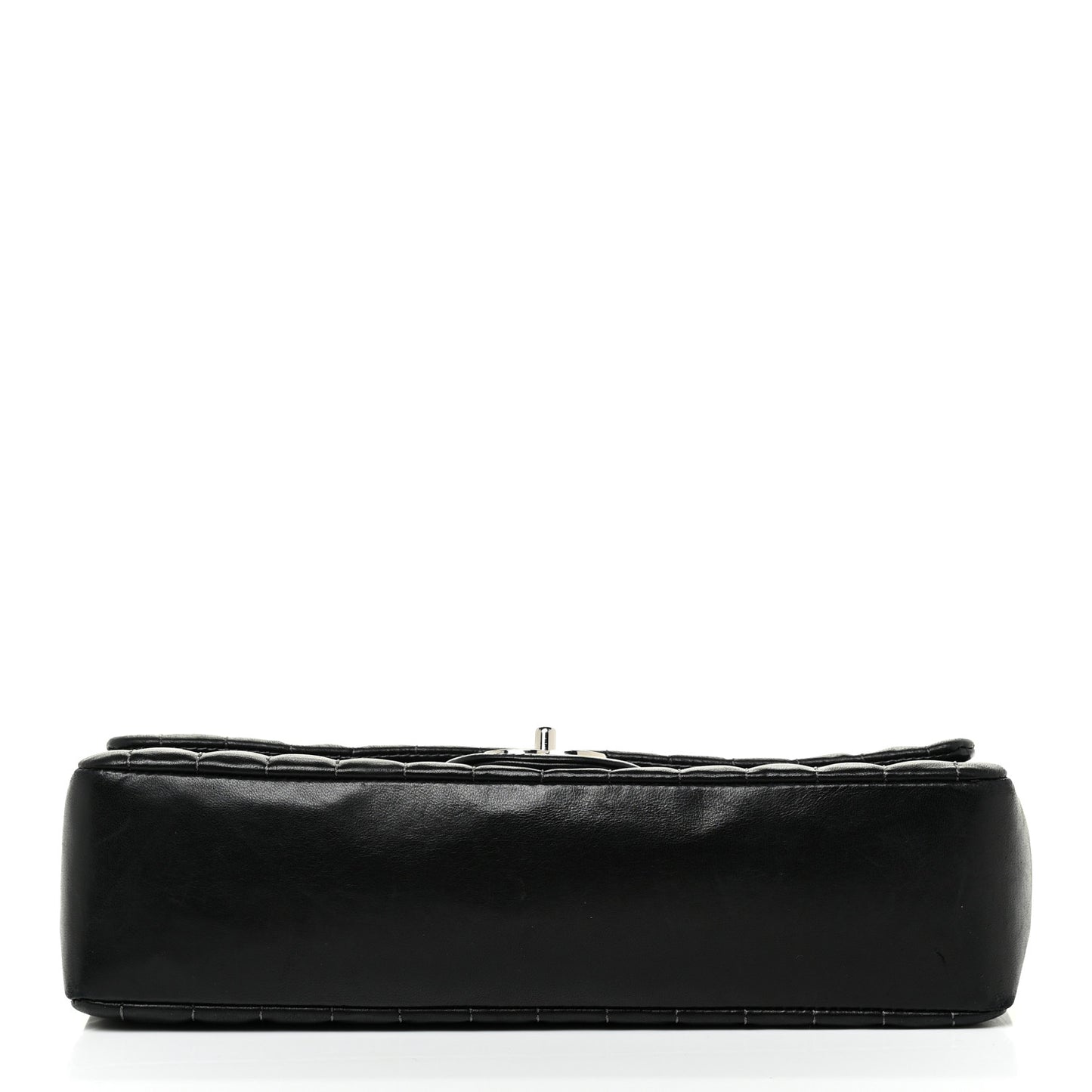 Lambskin Vertical Quilted Medium Single Flap Black