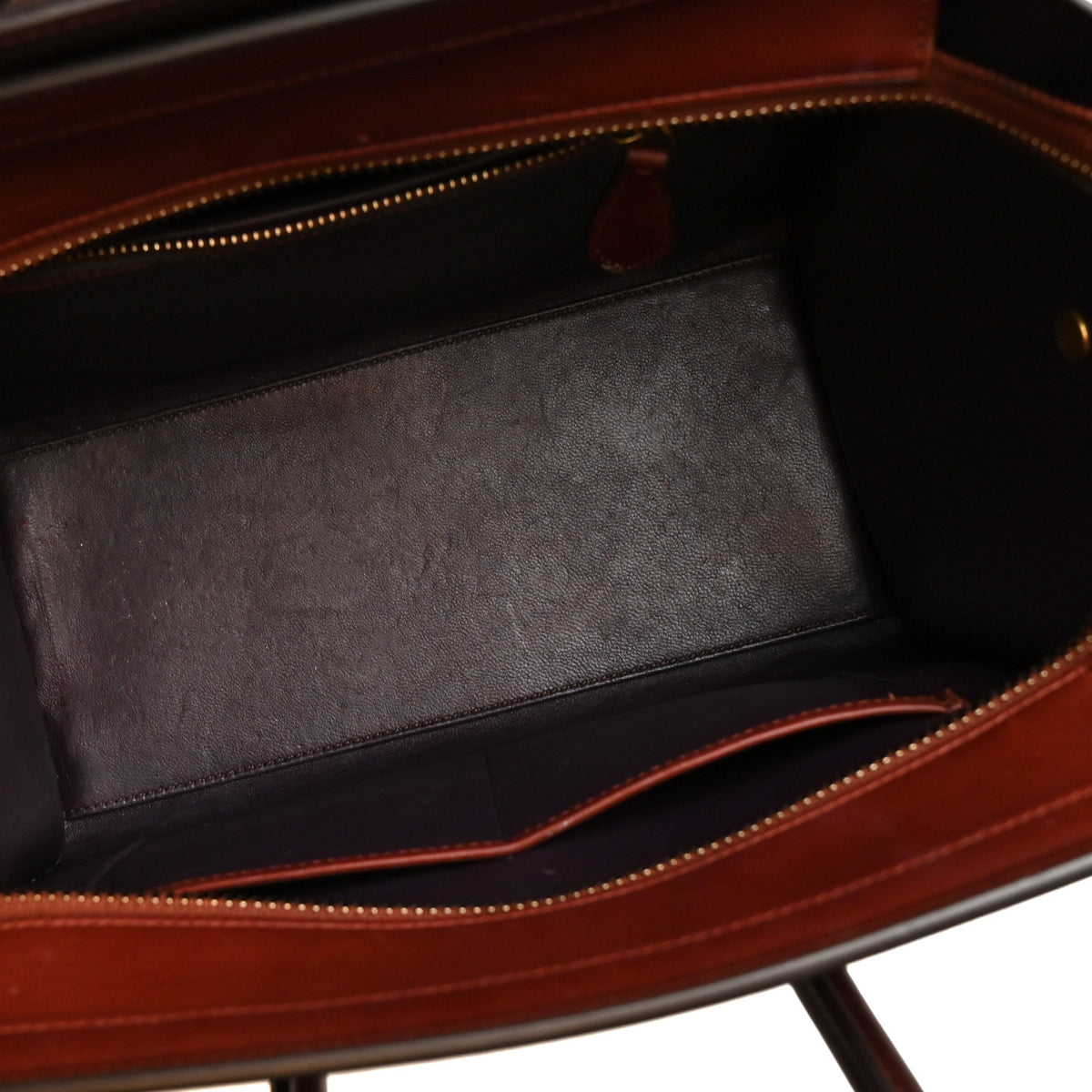 Celine Smooth Calfskin Micro Luggage Burgundy 2 of 21