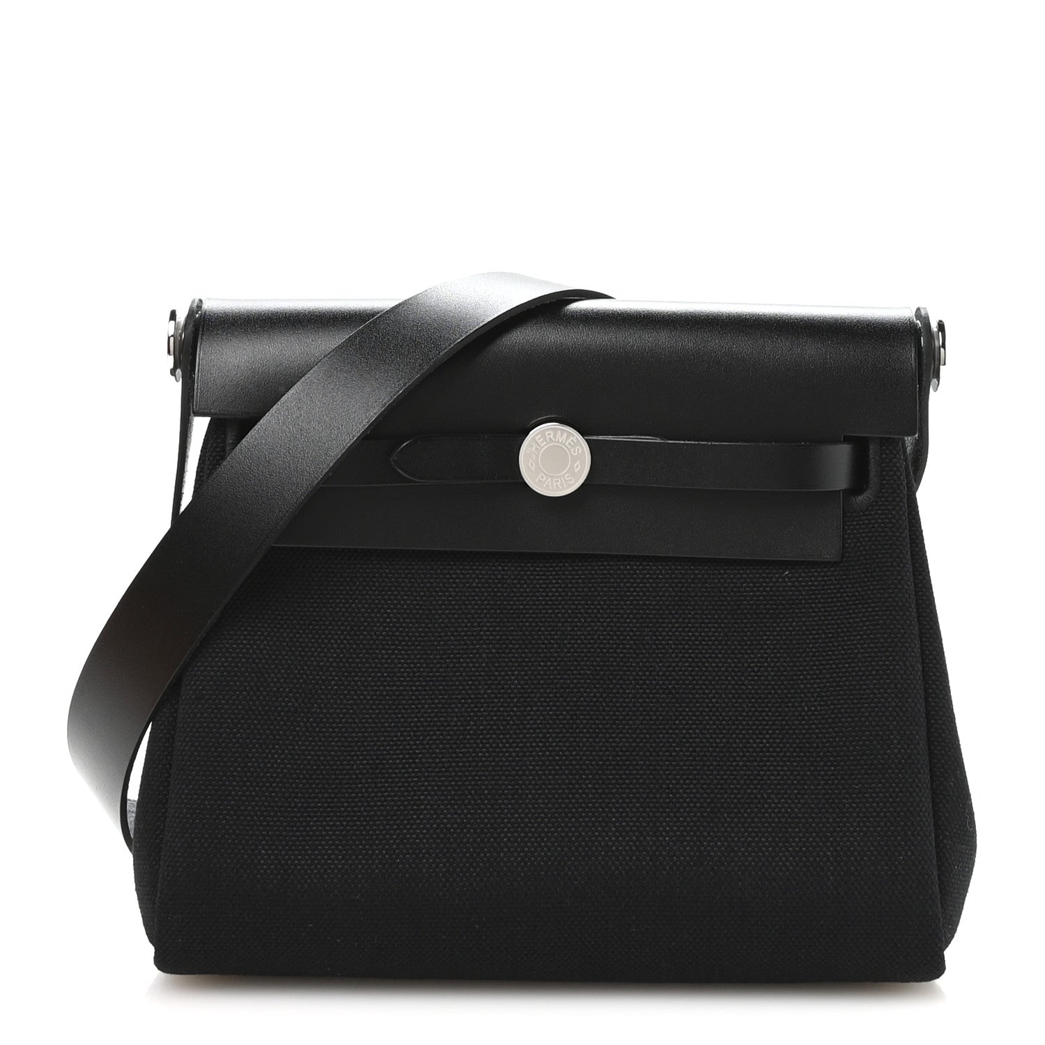 Hermes Military Toile Vache Hunter Herbag Zip Retourne 20 Black 1 of 11