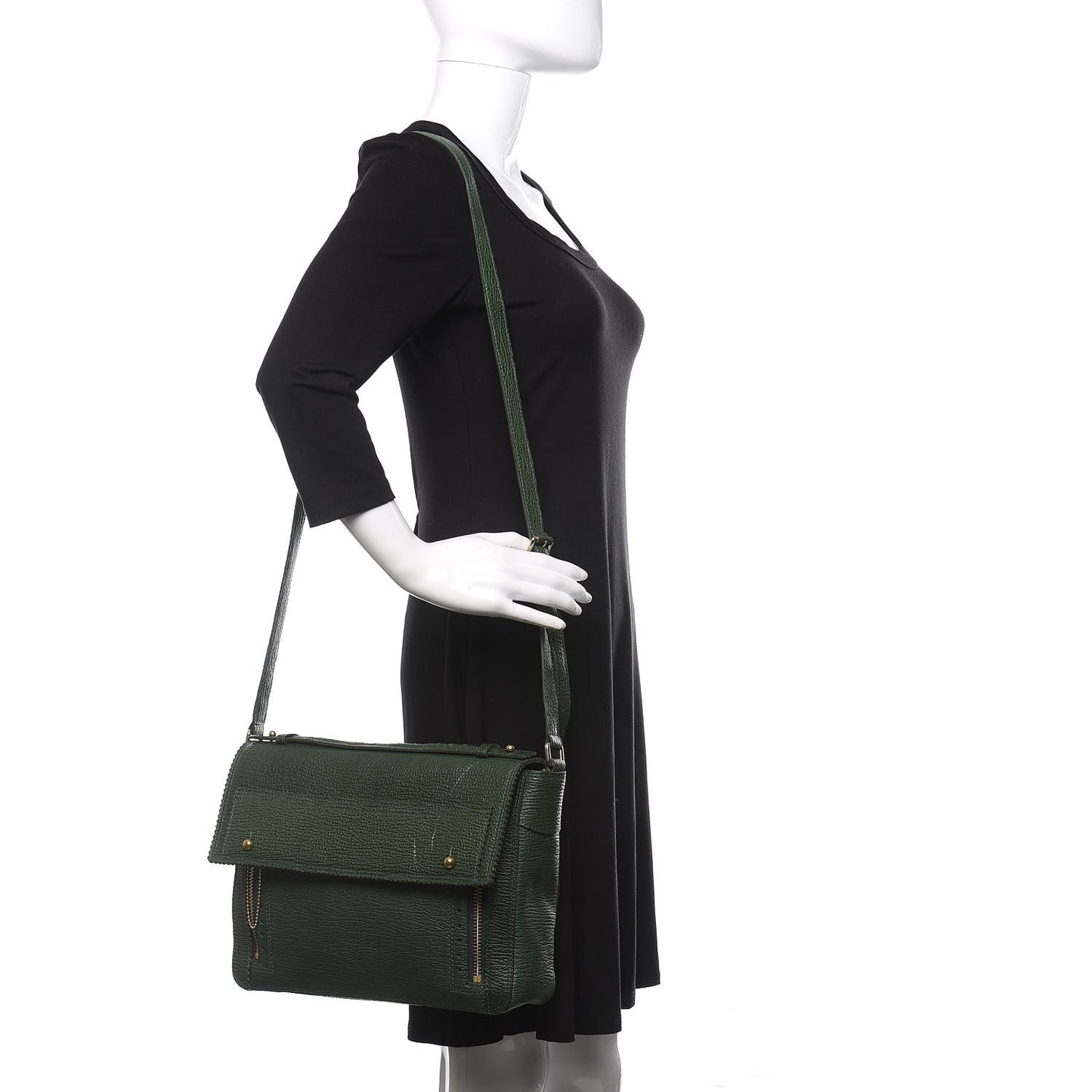 3.1 Shark Embossed Calfskin Pashli Messenger Jade