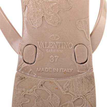 Valentino Garavani PVC Jelly Rockstud Bow Thong Sandals 37 Poudre 6 of 7