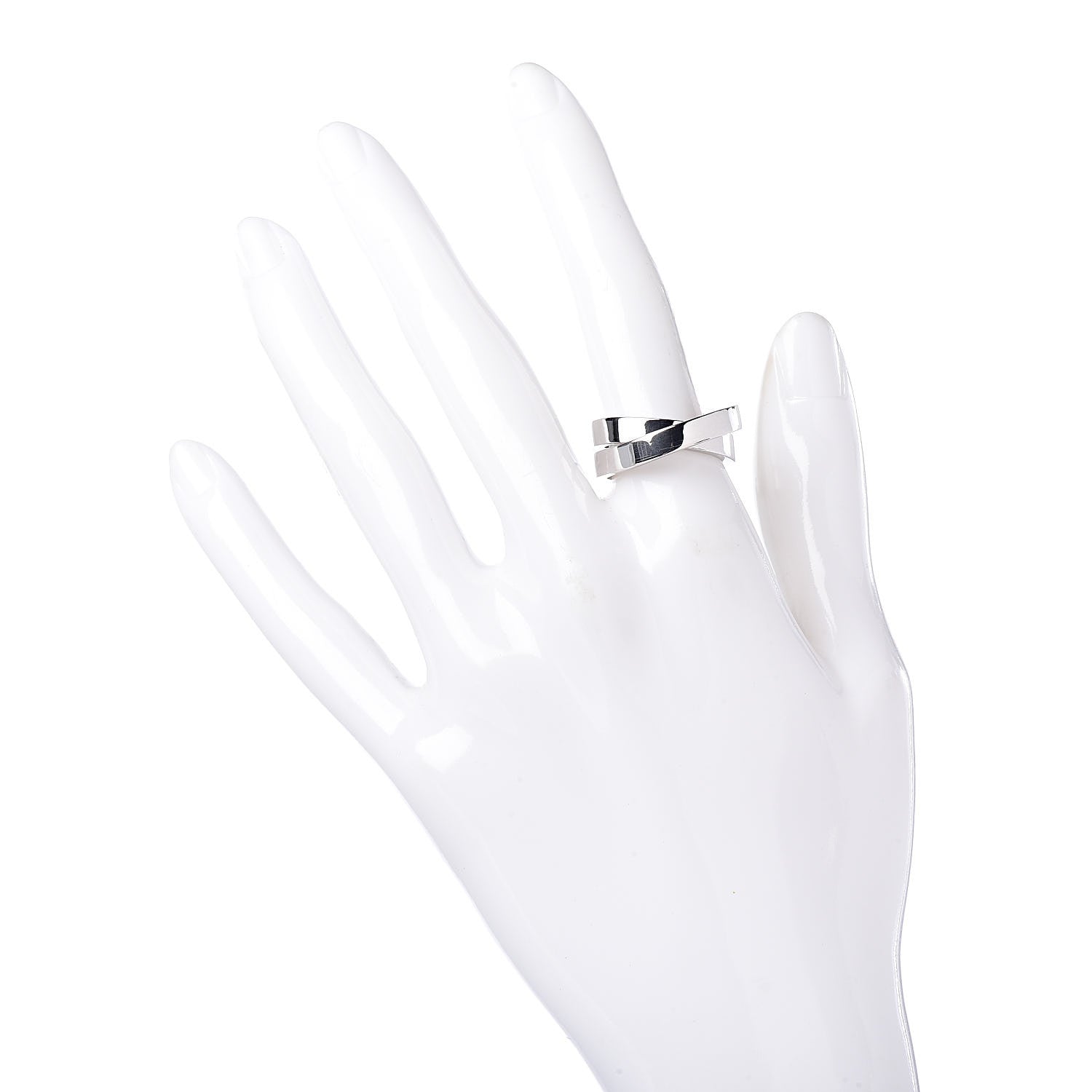 Cartier 18K White Gold 9mm Paris Nouvelle Vague Ring 53 6.25 2 of 4