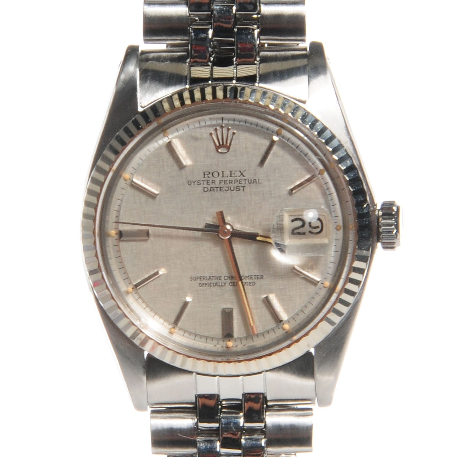 Rolex Stainless Steel 18K White Gold 36mm Oyster Perpetual Datejust Watch Silver 16014 1 of 7