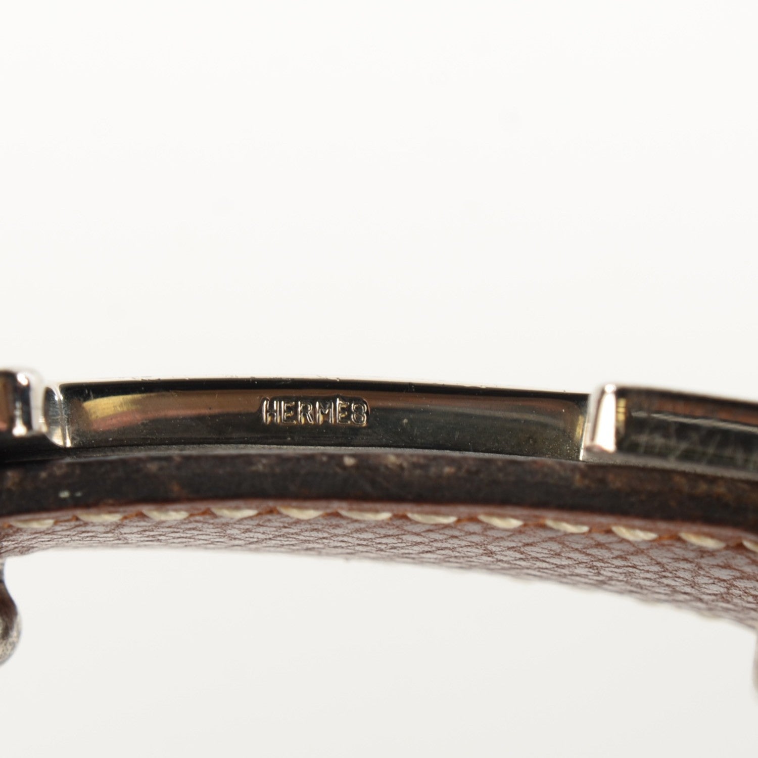 Hermes Box Courchevel 18mm H Belt 76 Noir Cognac 8 of 9