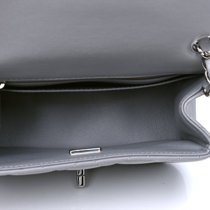 Chanel Lambskin Quilted Mini Square Flap Light Grey 3 of 4