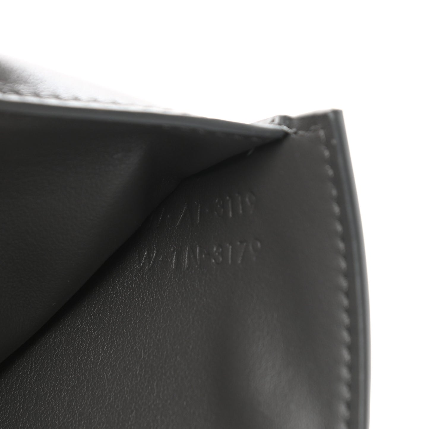 Grained Calfskin Small Tri-Fold Wallet Grey
