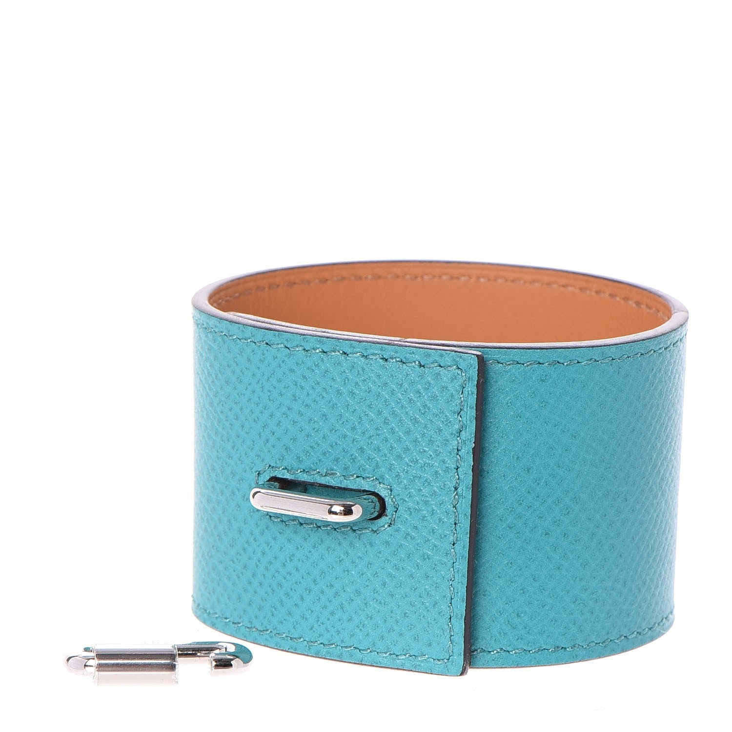 Hermes Epsom Curiosite Bracelet S Bleu Paon 5 of 7