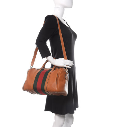 Gucci Calfskin Vintage Web Medium Boston Tobacco 2 of 10