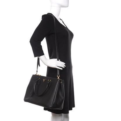 Prada Saffiano Medium Galleria Double Zip Tote Black 3 of 13