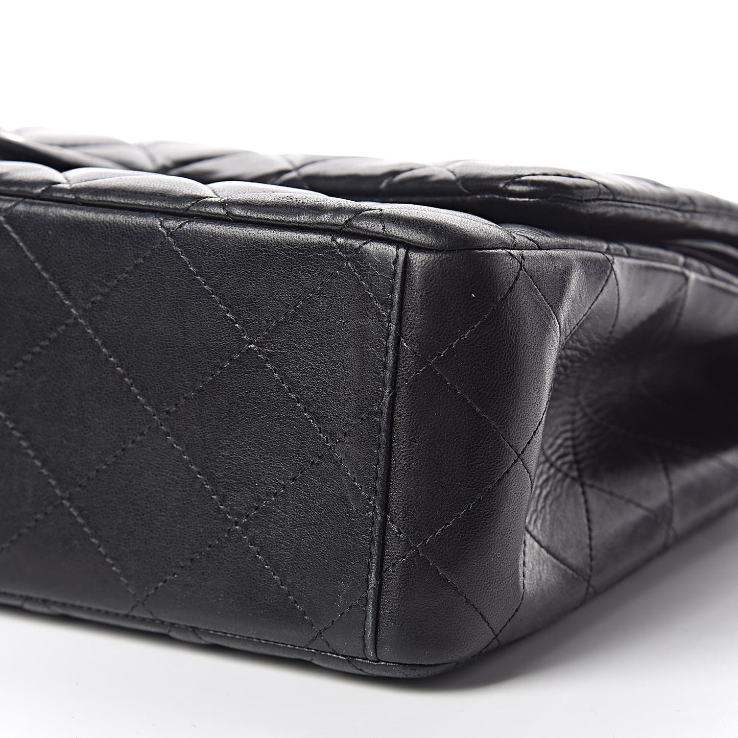 Lambskin Quilted Maxi Double Flap Black