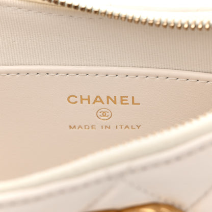 Chanel Crumpled Calfskin Quilted Braided CC Small Hobo White 6 of 13