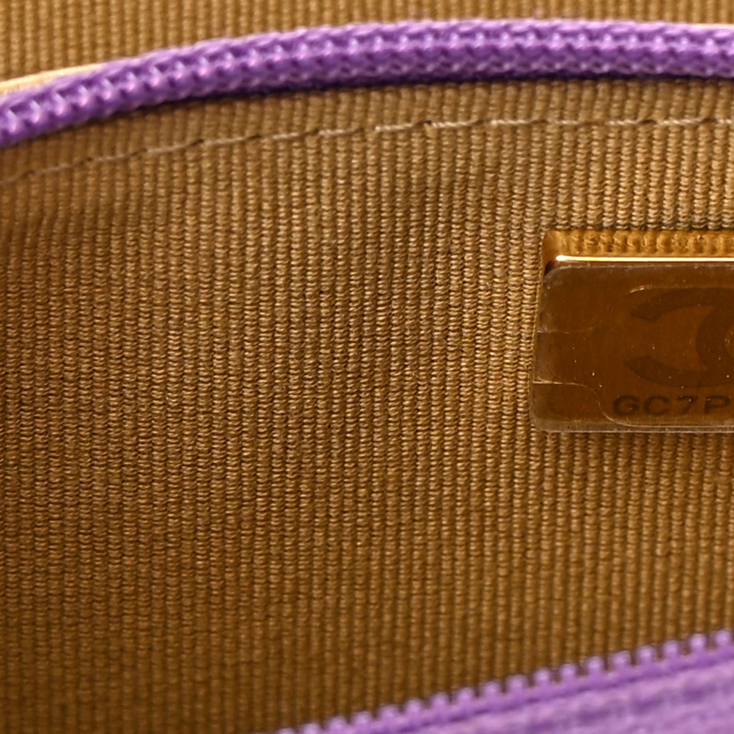 Lambskin Quilted CC Pearl Crush Wallet on Chain WOC Purple