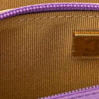 Chanel Lambskin Quilted CC Pearl Crush Wallet on Chain WOC Purple 8 of 16