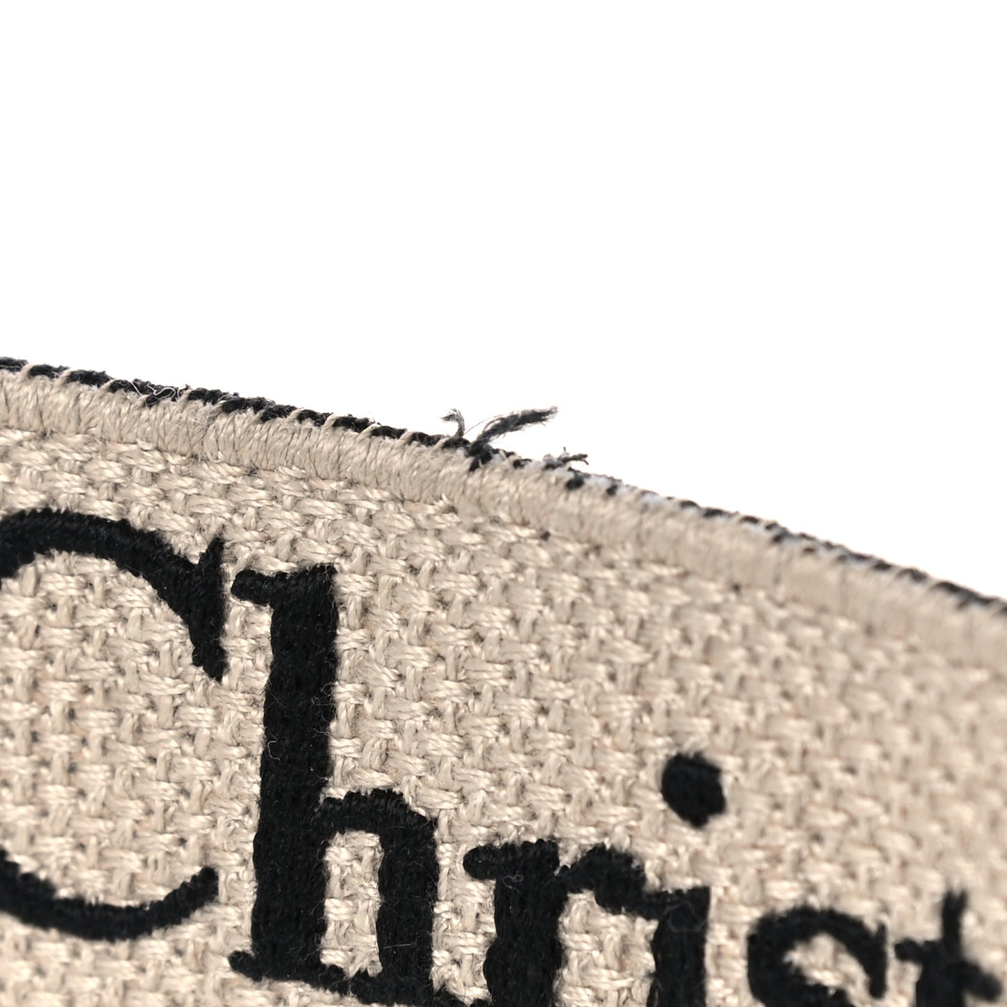 Canvas Embroidered Shoulder Strap Black