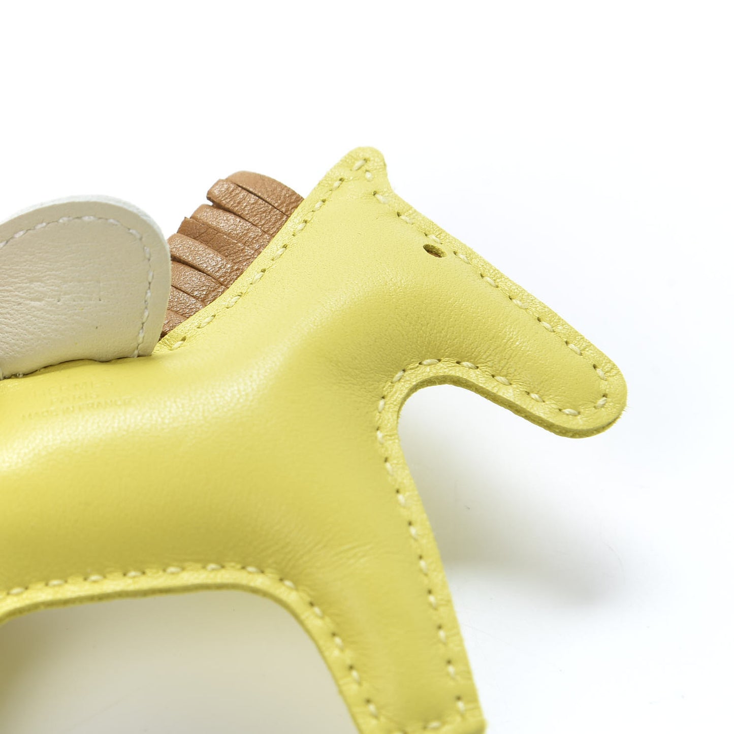 Milo Lambskin Grigri Rodeo Horse Bag Charm PM Lime Sesame Craie