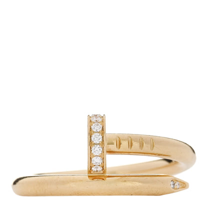 Cartier 18K Yellow Gold Diamond Juste Un Clou Ring 56 7.5 1 of 5
