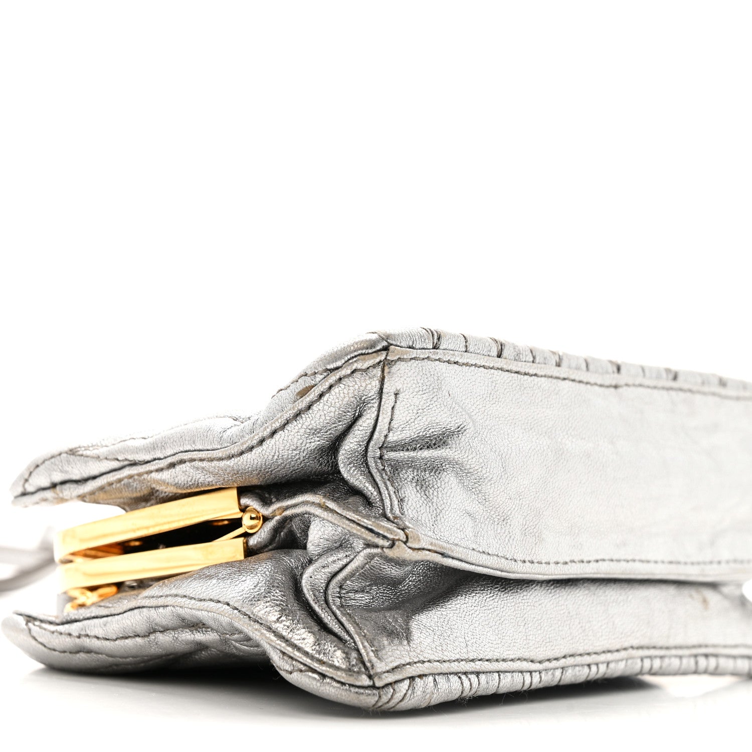Miu Miu Metallic Matelasse Lux Mini Crossbody Tote Cromo 10 of 14