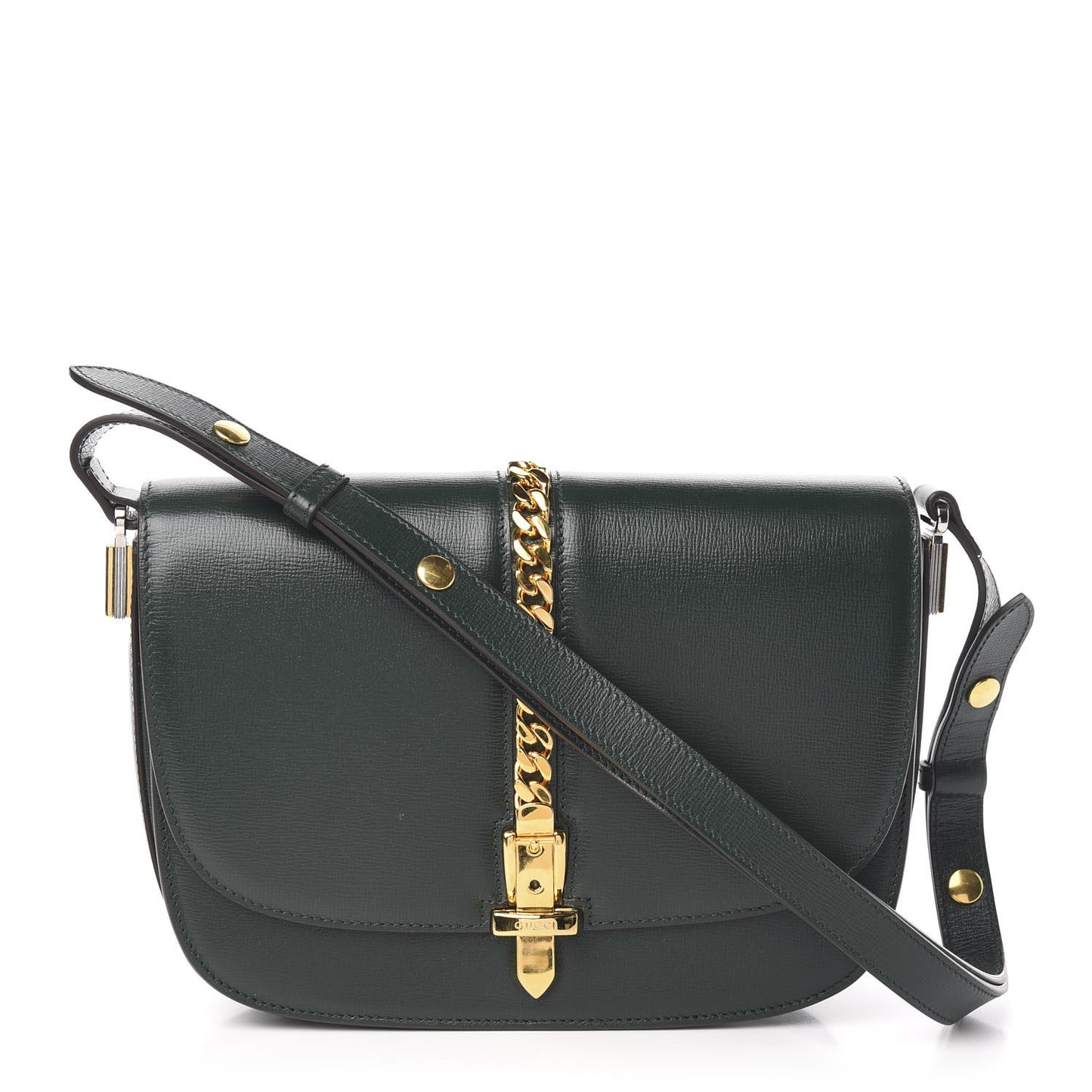 Azalea Calfskin Small Sylvie 1969 Flap Messenger Bag Green