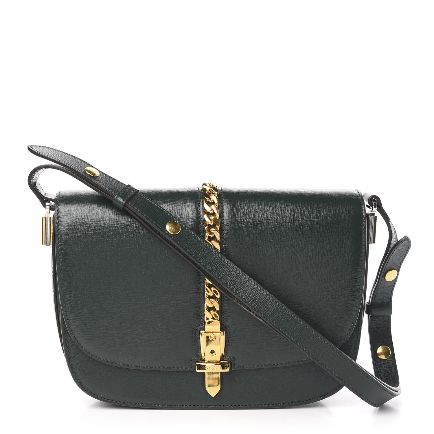Gucci Azalea Calfskin Small Sylvie 1969 Flap Messenger Bag Green 1 of 10