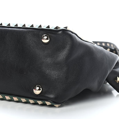 Valentino Garavani Vitello Small Rockstud Tote Smeraldo Black 8 of 9