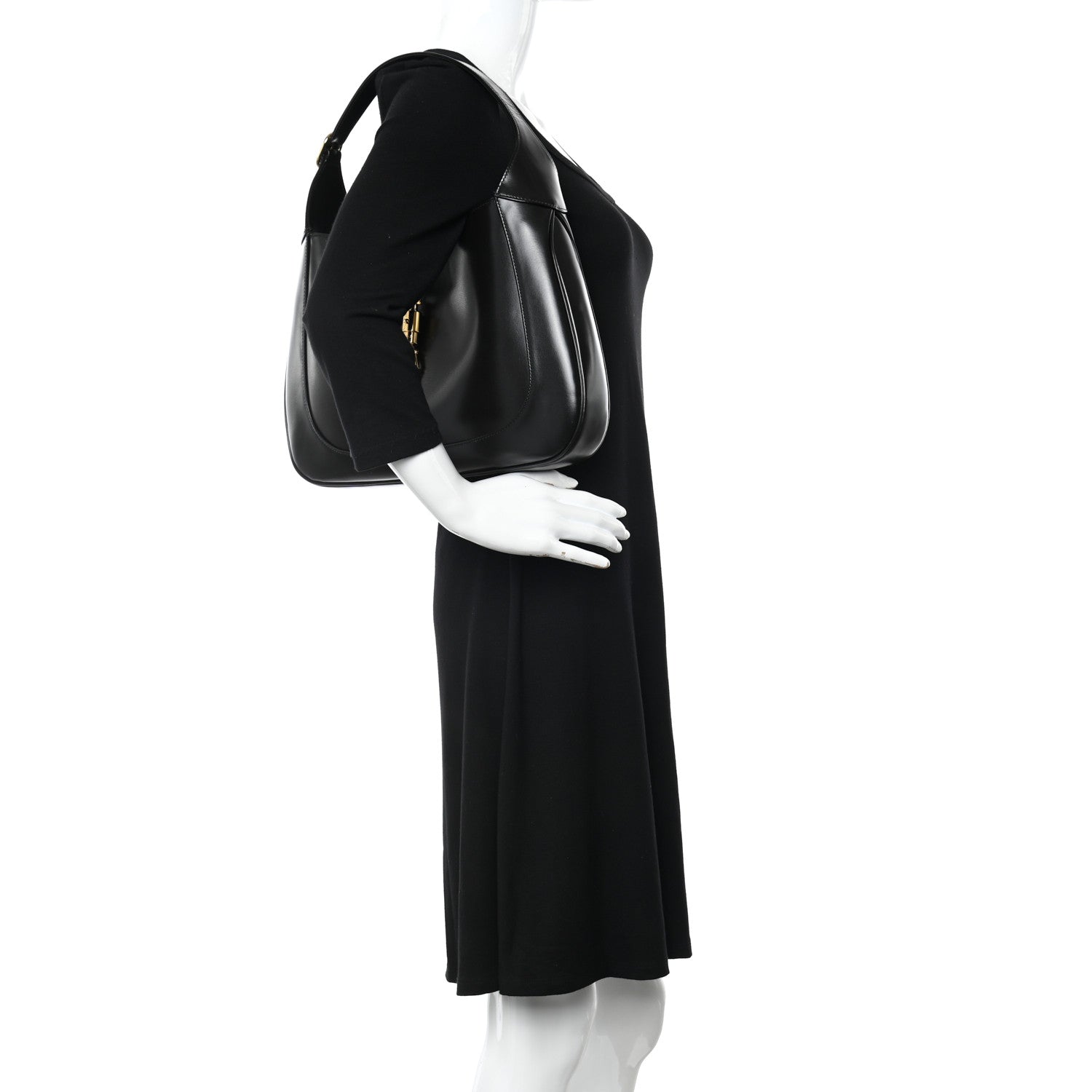 Gucci Boarded Dyana Lux Calfskin Medium Jackie 1961 Hobo Black 2 of 14